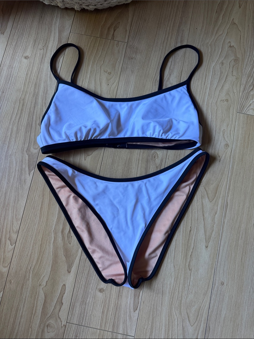 J. Crew White Bikini with Black Trim